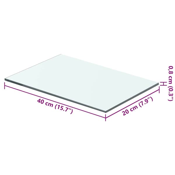 vidaXL Hyllplan glas genomskinlig 40x20 cm Transparent
