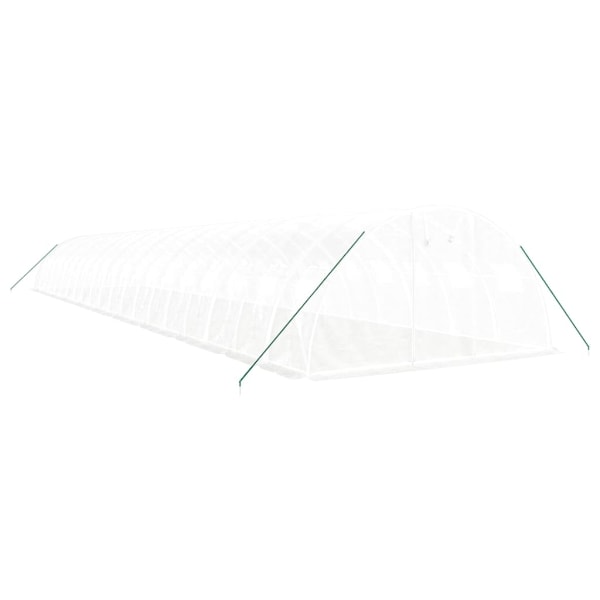 vidaXL Växthus med stålram vit 80 m² 20x4x2 m Vit