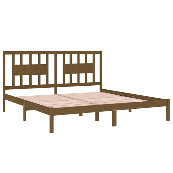 vidaXL Sängram honungsbrun massiv furu 200x200 cm Brun