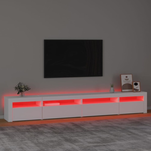 vidaXL Tv-bänk med LED-belysning vit 270x35x40 cm Vit