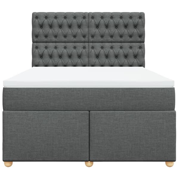 vidaXL Ramsäng med madrass mörkgrå 140x200 cm tyg Grå