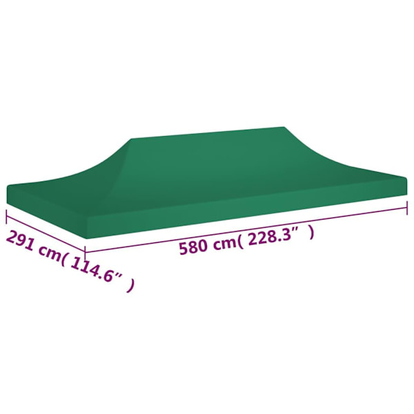 vidaXL Tak till partytält 6x3 m grön 270 g/m² Grön