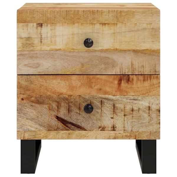 vidaXL Nattduksbord 2 st 40x33x46 cm massivt mangoträ Svart