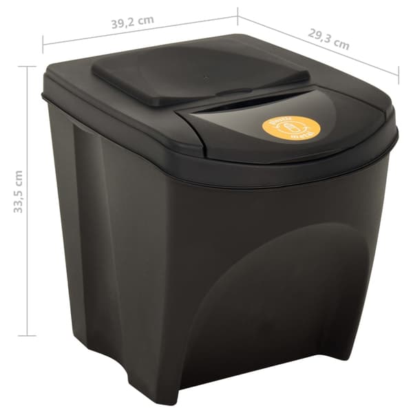 vidaXL Staplingsbara soptunnor 4 st antracit 100 L Antracit