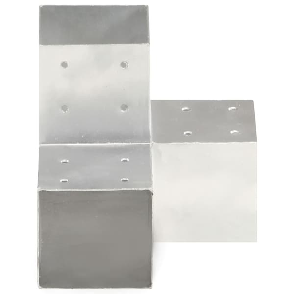 vidaXL Stolpbeslag 4 st Y-form galvaniserad metall 101x101 mm Silver