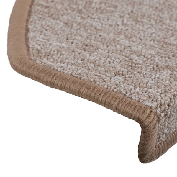 vidaXL Trappstegsmattor 10 st 65x24x4 cm ljusbrun Brun