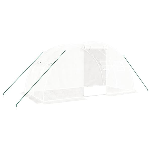 vidaXL Växthus med stålram vit 8 m² 4x2x2 m Vit