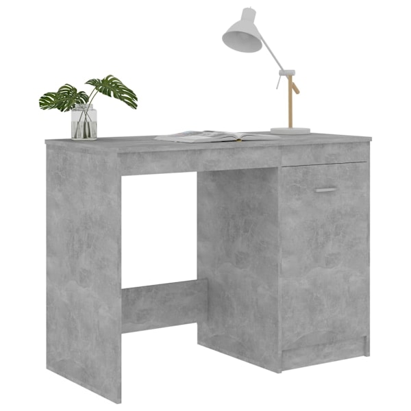 vidaXL Skrivbord betonggrå 100x50x76 cm konstruerat trä grå