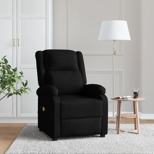 vidaXL Massagefåtölj svart tyg Svart