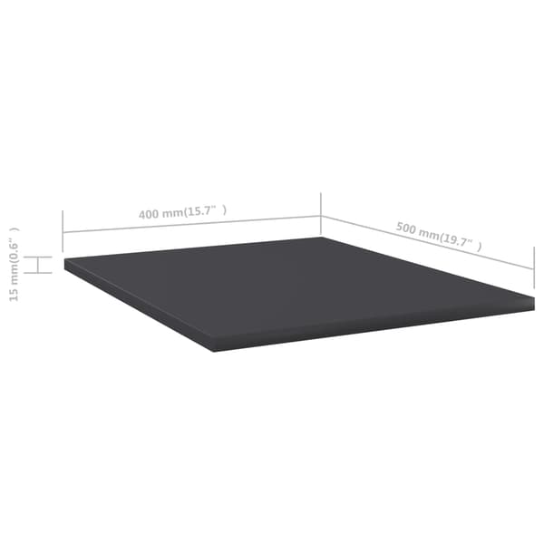 vidaXL Hyllplan 8 st grå 40x50x1,5 cm konstruerat trä grå
