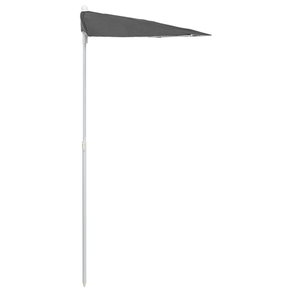 vidaXL Halvrunt parasoll med stång 180x90 cm antracit Antracit