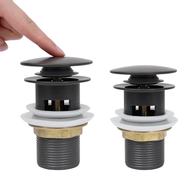 vidaXL Pop-up bottenventil med överflödesfunktion grå 6,4x6,4x9,1 cm grå