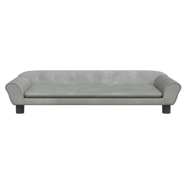 vidaXL Barnsoffa ljusgrå 100x50x26 cm sammet Grå