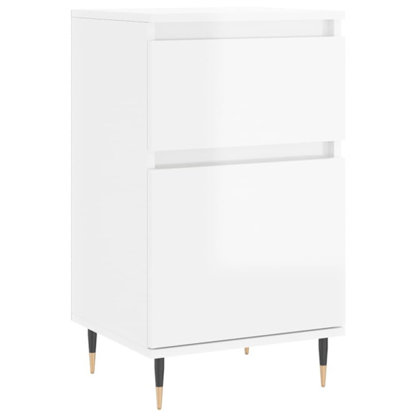 vidaXL Byråer 2 st vit högglans 40x35x70 cm konstruerat trä Vit