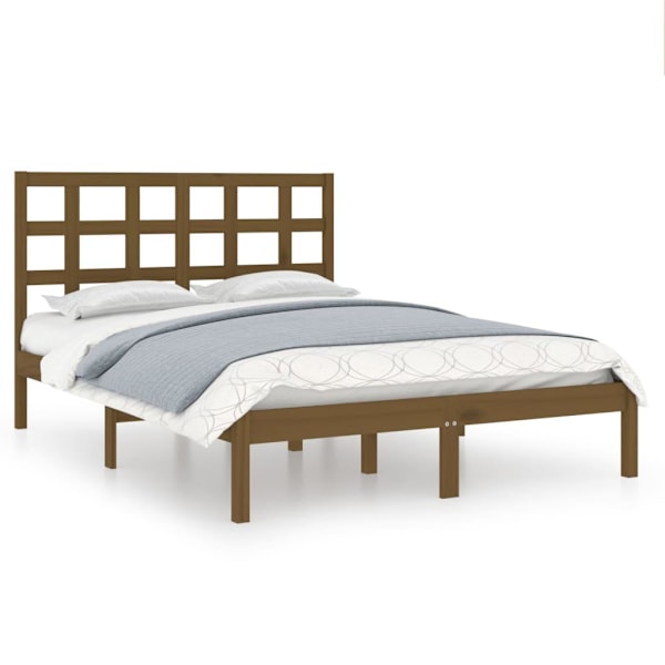 vidaXL Sängram honungsbrun massivt trä 200x200 cm Brun
