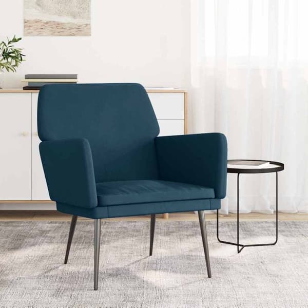 vidaXL Fåtölj blå 62x79x79 cm sammet Blå