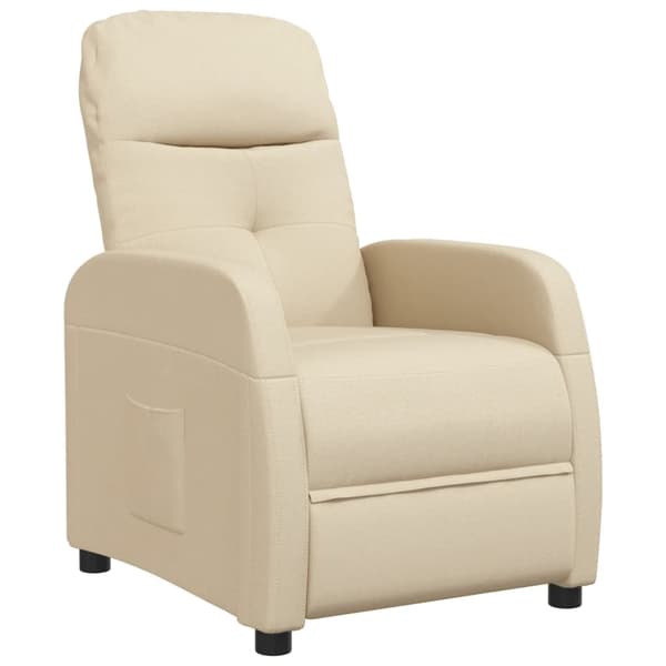 vidaXL Reclinerfåtölj gräddvit tyg Creme