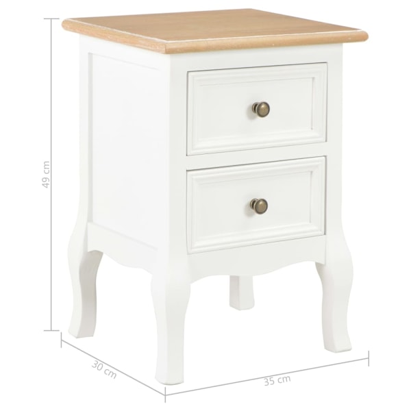 vidaXL Nattduksbord 2 st vit 35x30x49 cm MDF Vit