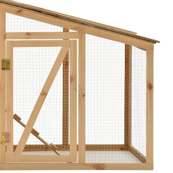 vidaXL Hönsbur massiv fru 178x67x92 cm Brun