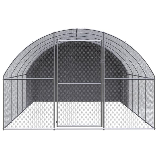 vidaXL Hönsbur för utomhusbruk 3x6x2 m galvaniserat stål Silver