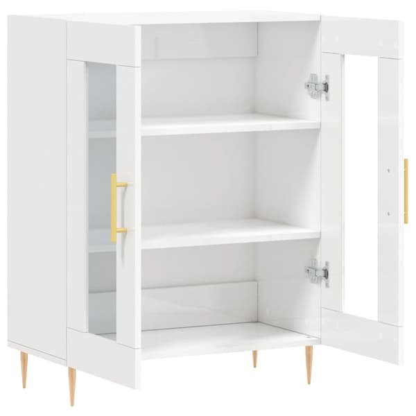 vidaXL Skänk vit högglans 69,5x34x90 cm konstruerat trä Vit