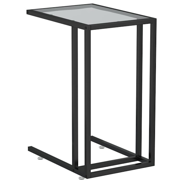 vidaXL Sidobord till datorbord svart 50x35x65 cm härdat glas Svart