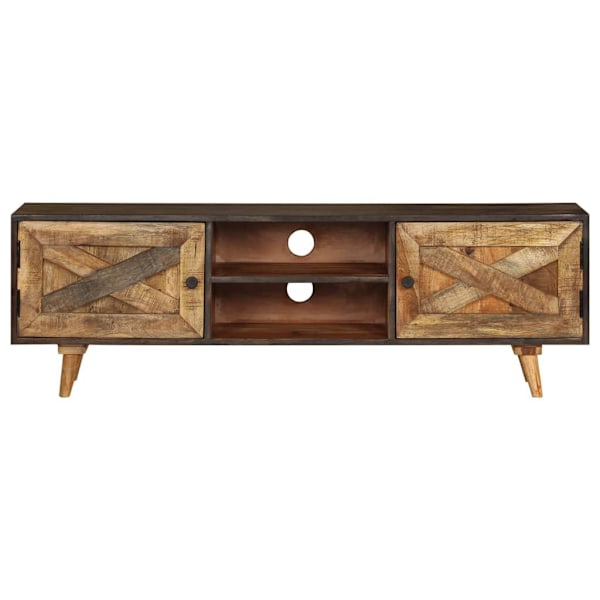 vidaXL TV-bänk massivt mangoträ 140x30x45 cm Brun