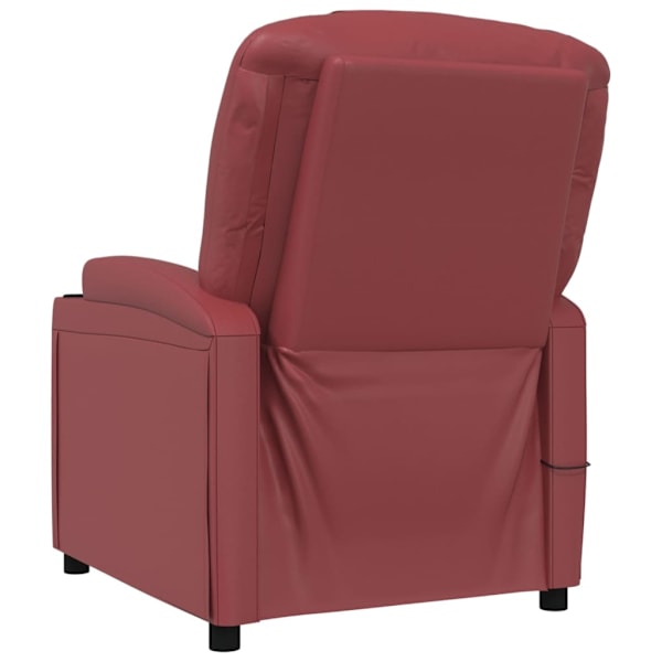 vidaXL Massagefåtölj vinröd konstläder Röd