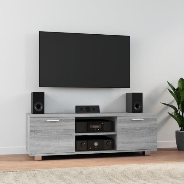 vidaXL Tv-bänk grå sonoma 120x40,5x35 cm konstruerat trä Grå