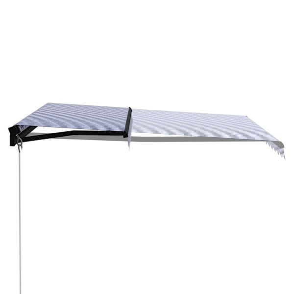 vidaXL Markis manuellt infällbar med LED 300x250 cm blå och vit Blå