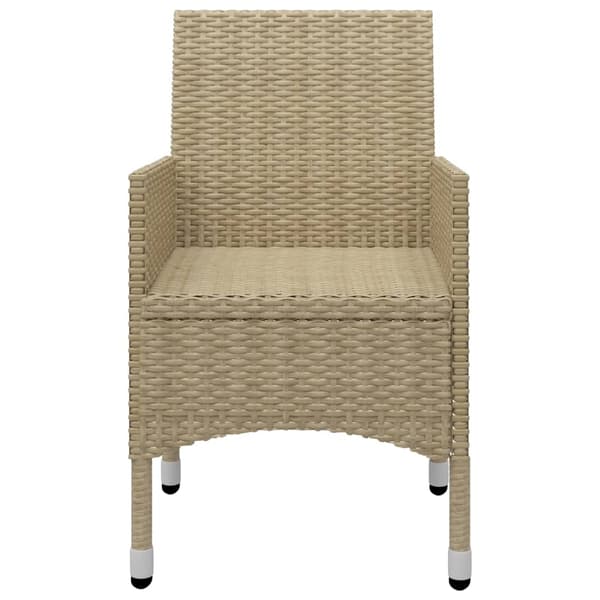 vidaXL Matgrupp för trädgården 7 delar beige Beige