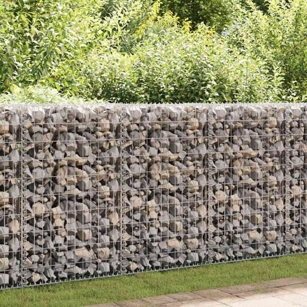 vidaXL Gabionmur i galvaniserat stål 60x30x100 cm Silver