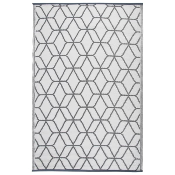 Esschert Design Utomhusmatta 180x121 cm grå och vit OC25 multifärg