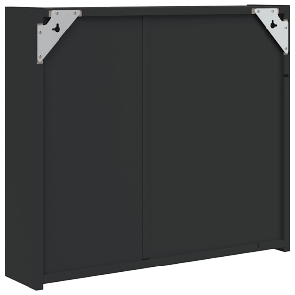 vidaXL Spegelskåp och LED-lampa svart 60x13x52 cm Svart