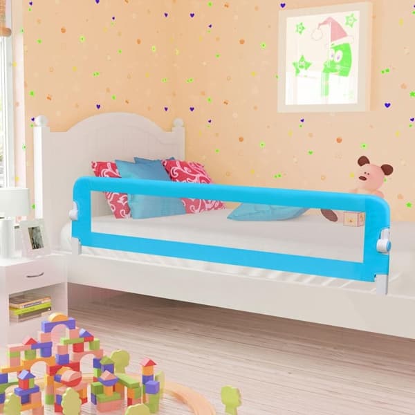 vidaXL Sängskena för barn blå 180x42 cm polyester Blå