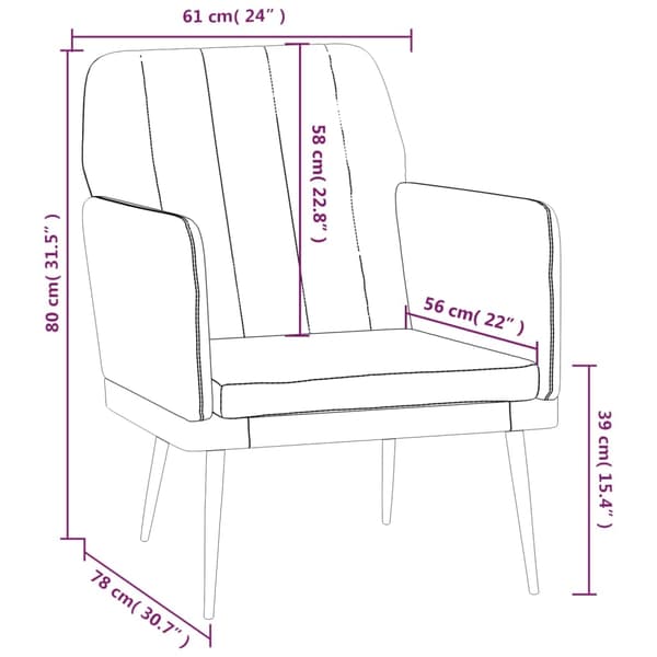 vidaXL Fåtölj grå 61x78x80 cm konstläder Grå