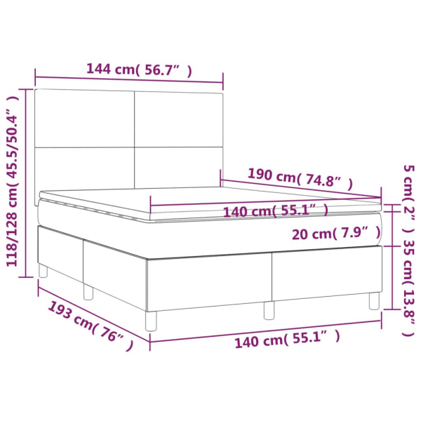 vidaXL Ramsäng med madrass mörkgrön 140x190 cm sammet Grön