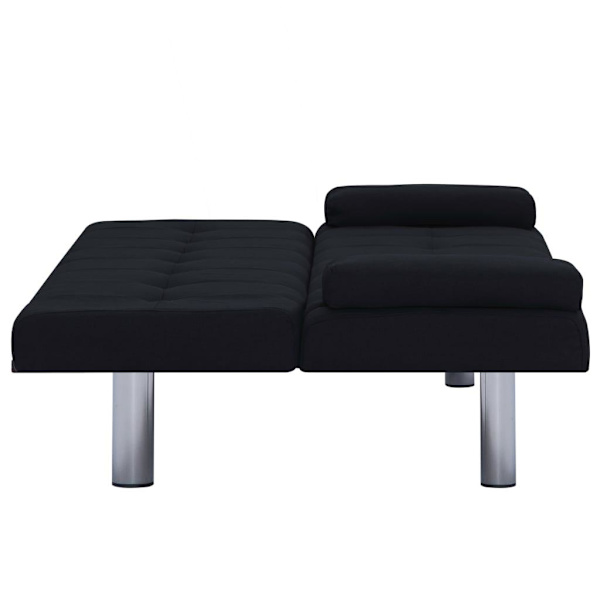 vidaXL Bäddsoffa med två kuddar svart polyester Svart