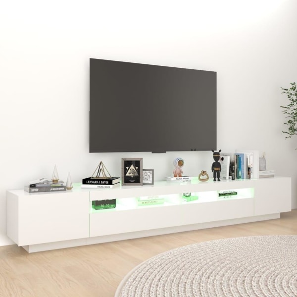 vidaXL TV-bänk med LED-belysning vit 260x35x40 cm Vit