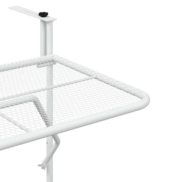 vidaXL Balkongbord vit 60x40 cm stål Vit