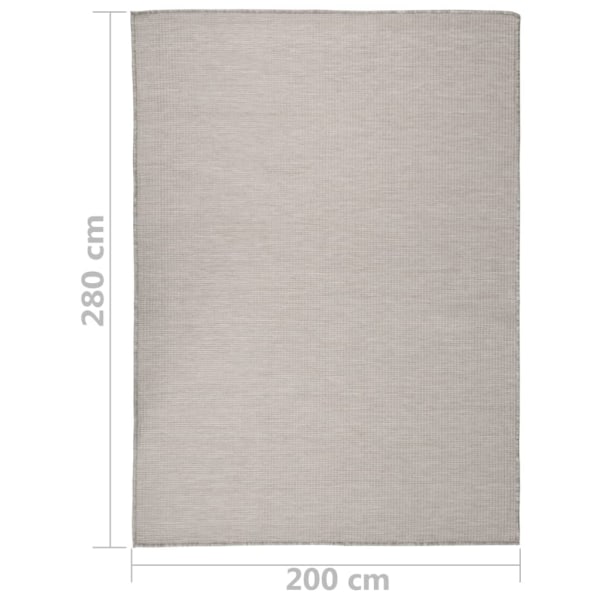 vidaXL Utomhusmatta plattvävd 200x280 cm taupe Taupe