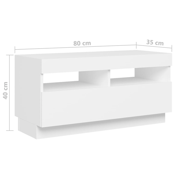 vidaXL TV-bänk med LED-belysning vit 180x35x40 cm Vit