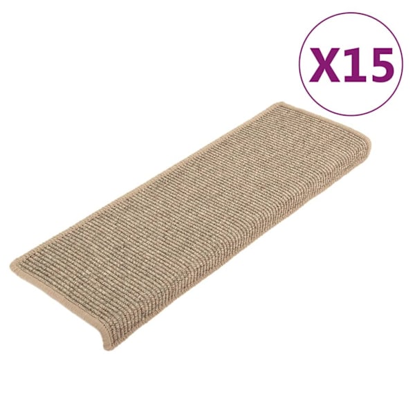 vidaXL Trappstegsmattor självhäftande 15 st mörk beige 65x21x4 cm Beige