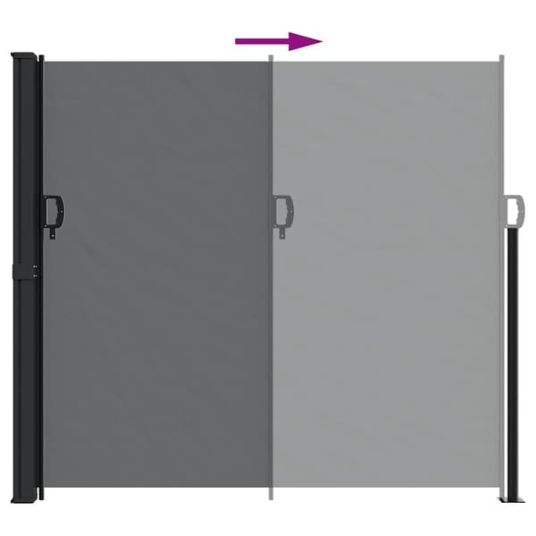 vidaXL Infällbar sidomarkis 180x600 cm svart Svart