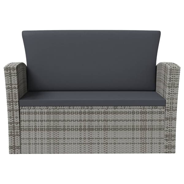 vidaXL Loungegrupp med dynor 8 delar grå konstrotting grå