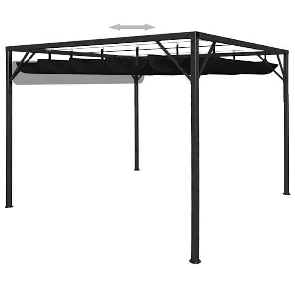 vidaXL Paviljong med infällbart tak 3x3 m antracit Antracit