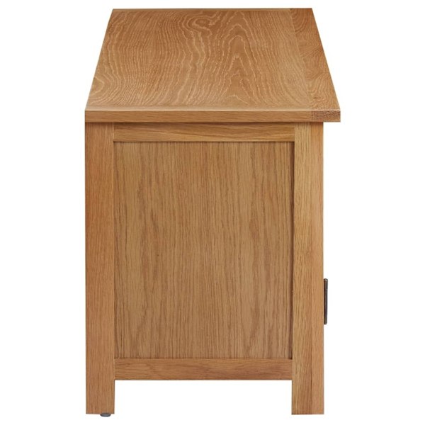 vidaXL TV-bänk 110x35x44 cm massiv ek Brun