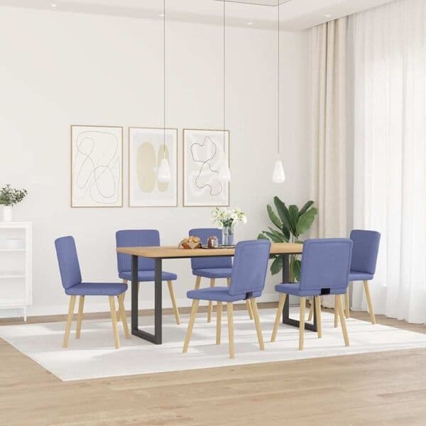 vidaXL Matstolar 6 st Jeans blått tyg Blå
