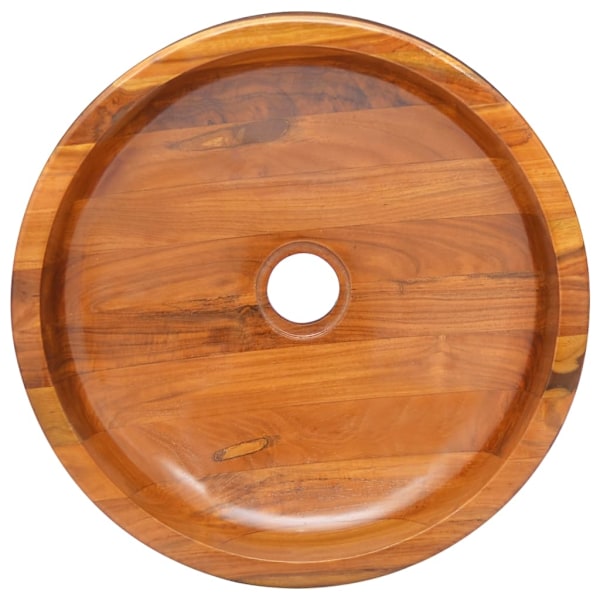 vidaXL Handfat i massiv teak Φ40x10 cm Brun