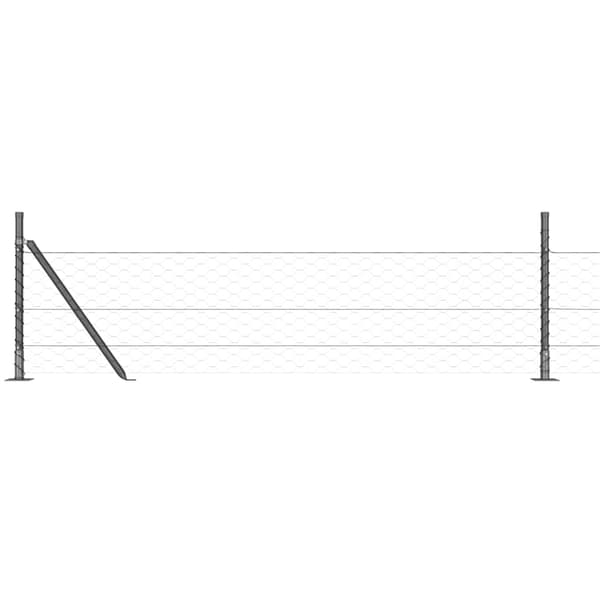 vidaXL Hexagonal stängsel med betongfundament 50 x 0,4 m Grå Mesh Grå